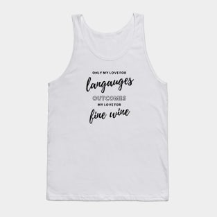 Languages and Wine Lover Tank Top